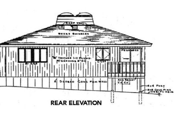 Exterior - Rear Elevation for Contemporary House Plan #312-764 - 2 bed, 1.5 bath