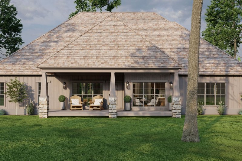 Architectural House Design - Exterior - Rear Elevation 2 for Ranch House Plan #923-89 - 3 bed, 2.5 bath