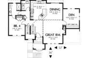 European Style House Plan - 4 Beds 3 Baths 2206 Sq/Ft Plan #48-398 