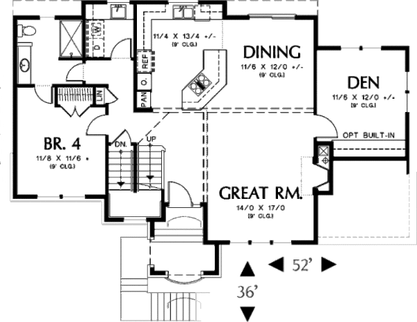 Dream House Plan - European Floor Plan - Main Floor Plan #48-398