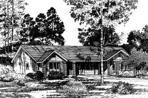 Ranch Exterior - Front Elevation Plan #303-123