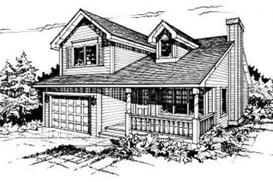 Exterior - Front Elevation for Traditional House Plan #50-211 - 2 bed, 1.5 bath