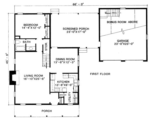 Country Floor Plan - Main Floor Plan #10-248