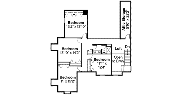 Farmhouse Floor Plan - Upper Floor Plan #124-197