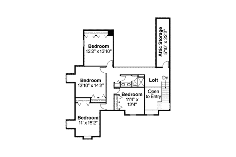 Home Plan - Floor Plan - Upper Floor for Farmhouse House Plan #124-197 - 6 bed, 3 bath