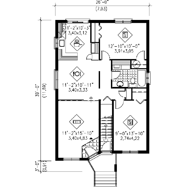 Contemporary Floor Plan - Main Floor Plan #25-373
