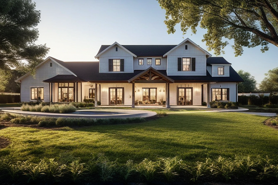 Exterior - Front Elevation 6 for Farmhouse House Plan #1109-4 - 5 bed, 3 bath