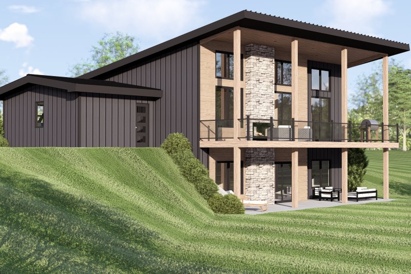 House Design - Exterior - Rear Elevation for Contemporary House Plan #1064-459 - 2 bed, 2 bath