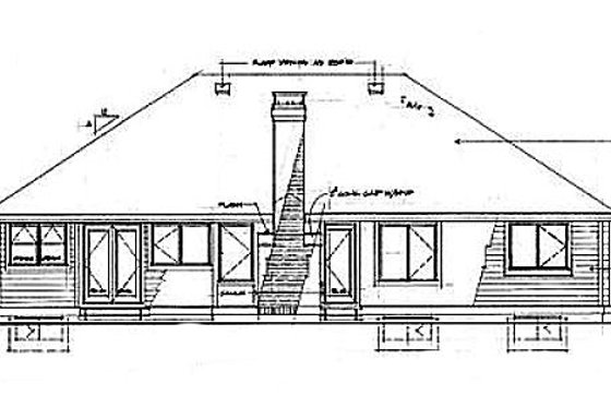 Exterior - Rear Elevation for Traditional House Plan #47-252 - 3 bed, 2 bath