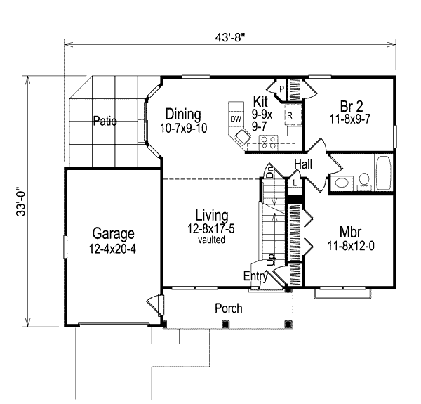 House Blueprint - Cottage Floor Plan - Main Floor Plan #57-156