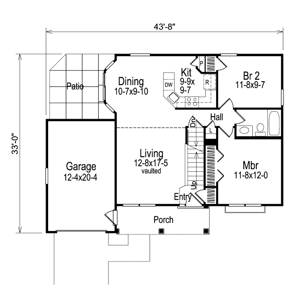Cottage Floor Plan - Main Floor Plan #57-156