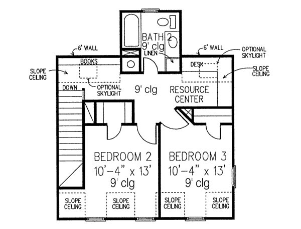 European Floor Plan - Upper Floor Plan #410-356