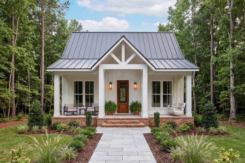 House Blueprint - Exterior - Front Elevation 3 for Farmhouse House Plan #430-429 - 2 bed, 1 bath