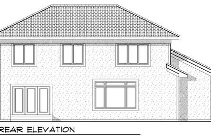 House Plan Design - Exterior - Rear Elevation for Mediterranean House Plan #70-936 - 4 bed, 2.5 bath