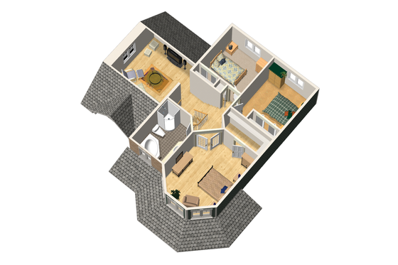 Floor Plan - Upper Floor 1 for Victorian House Plan #25-4700 - 3 bed, 1 bath