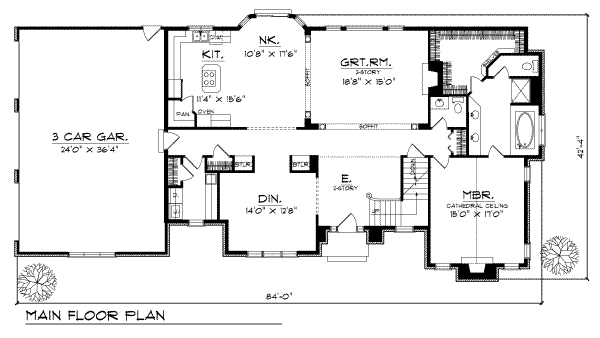 Home Plan - European Floor Plan - Main Floor Plan #70-485