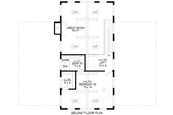 Floor Plan - Upper Floor 3 for Barndominium House Plan #932-1132 - 3 bed, 3.5 bath