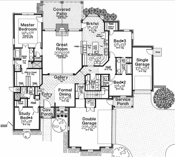 House Design - European Floor Plan - Main Floor Plan #310-667