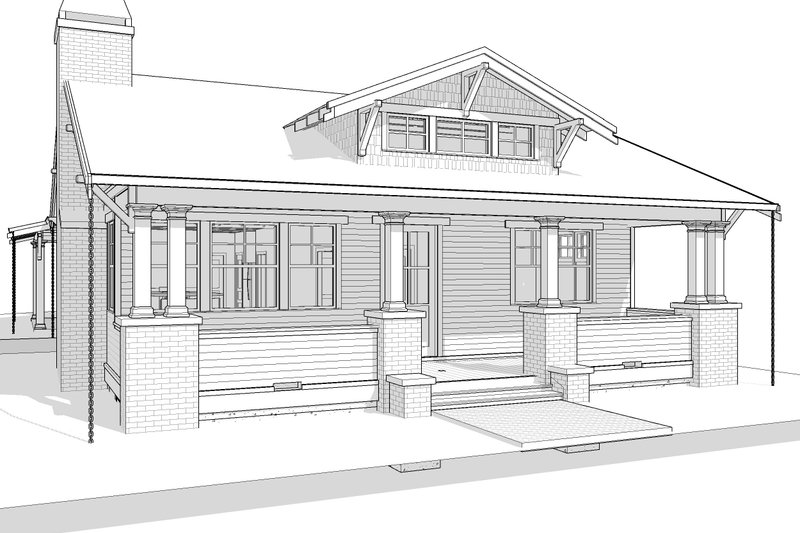 House Blueprint - Exterior - Front Elevation 3 for Craftsman House Plan #895-169 - 3 bed, 2.5 bath
