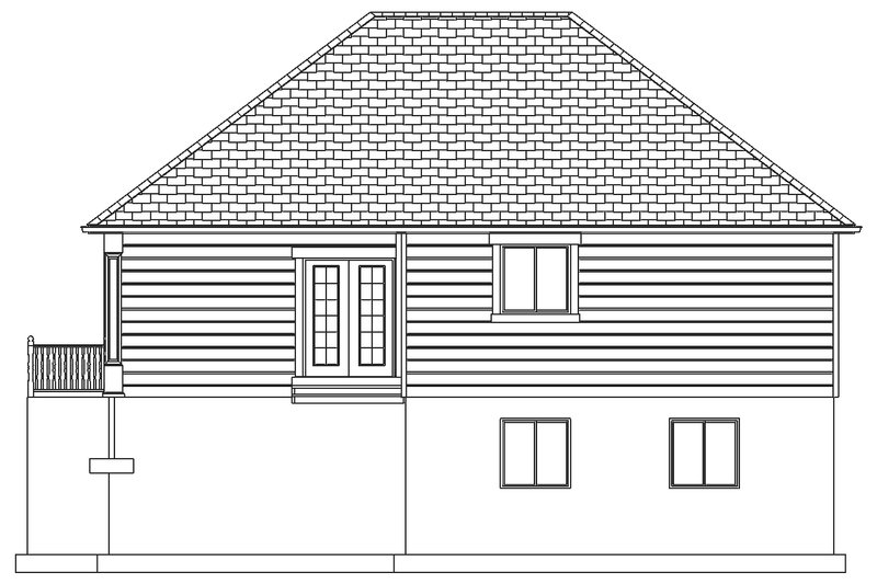 Dream House Plan - Exterior - Rear Elevation 1 for Ranch House Plan #1060-42 - 3 bed, 2 bath