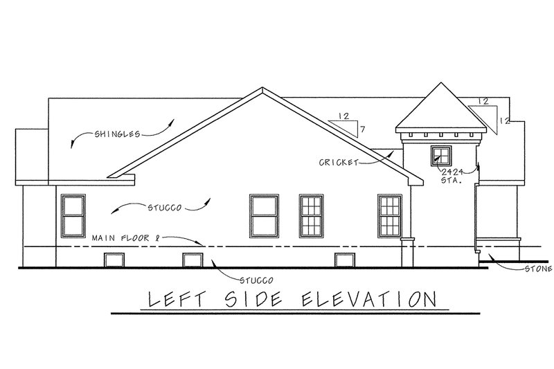 Architectural House Design - Exterior - Other Elevation for European House Plan #20-1721 - 3 bed, 2 bath