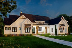 Exterior - Front Elevation 3 for Farmhouse House Plan #929-1190 - 4 bed, 4 bath