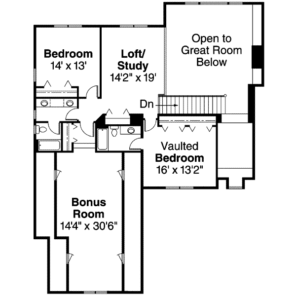 Home Plan - European Floor Plan - Upper Floor Plan #124-339