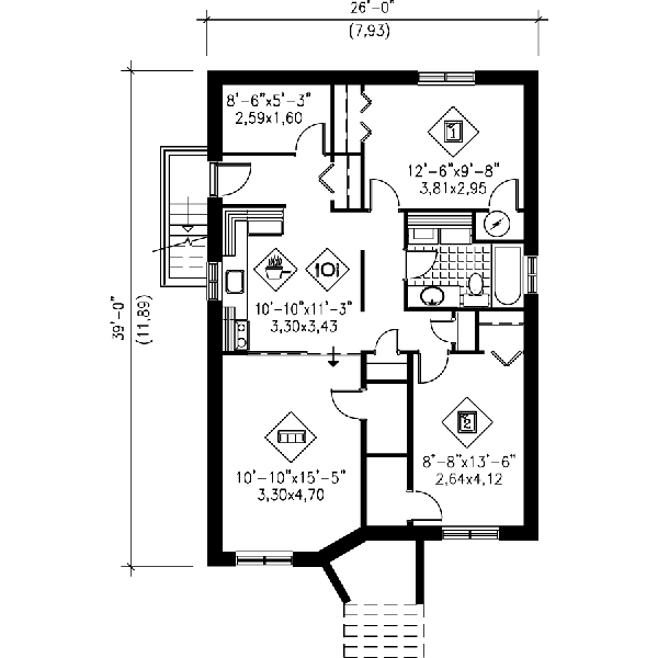 Contemporary Floor Plan - Lower Floor Plan #25-373