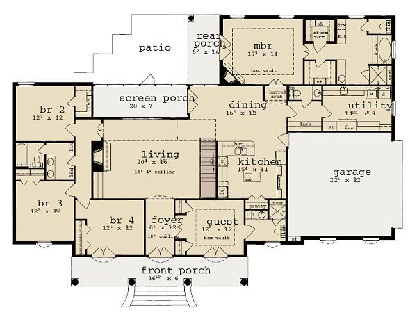 European Floor Plan - Main Floor Plan #36-466