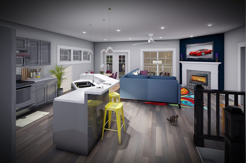 Architectural House Design - Interior - Kitchen for Ranch House Plan #70-1515 - 2 bed, 2 bath