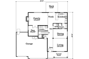 Floor Plan - Main Floor for Traditional House Plan #78-104 - 4 bed, 2.5 bath