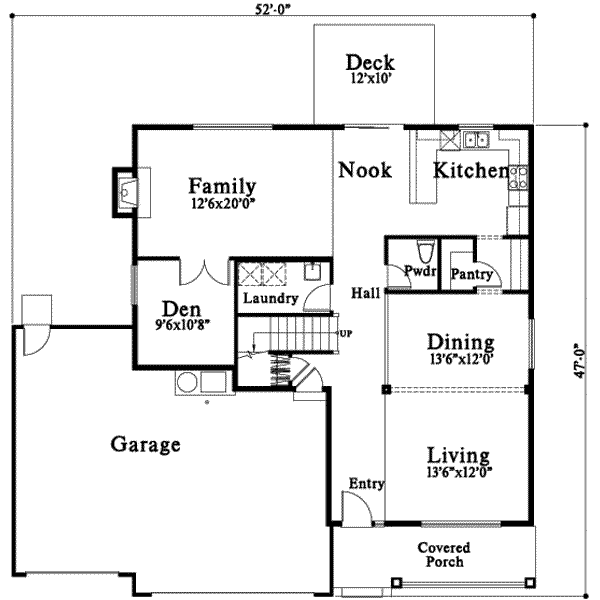 Traditional Floor Plan - Main Floor Plan #78-104