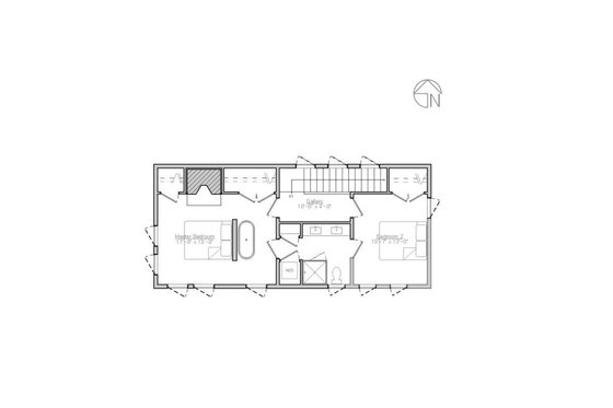 Floor Plan - Upper Floor for Modern House Plan #914-5 - 2 bed, 1.5 bath