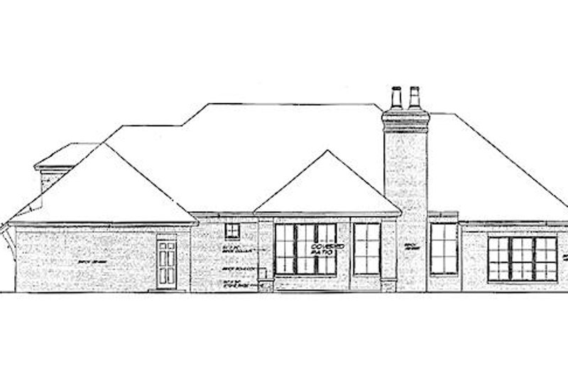 Architectural House Design - Exterior - Rear Elevation for European House Plan #310-965 - 4 bed, 3 bath