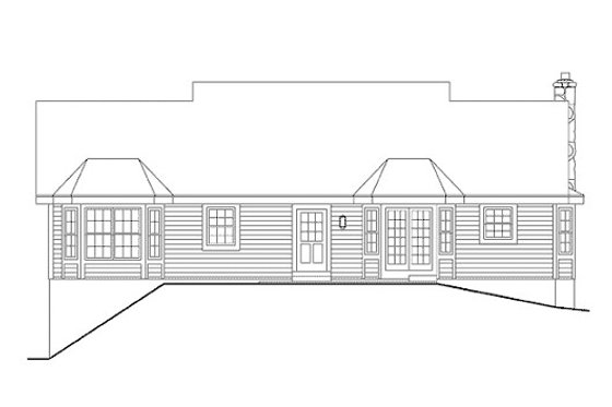 Exterior - Rear Elevation for Country House Plan #57-326 - 3 bed, 2.5 bath