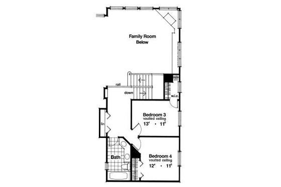 Floor Plan - Upper Floor for European House Plan #417-364 - 4 bed, 4 bath