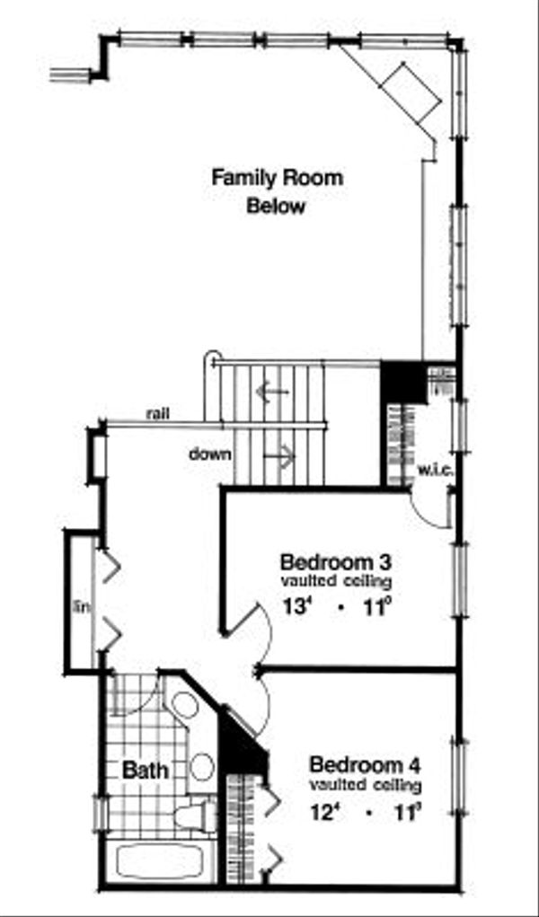 European Floor Plan - Upper Floor Plan #417-364