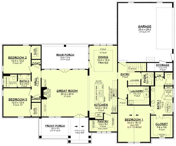 House Plan Design - Farmhouse Floor Plan - Main Floor Plan #430-233