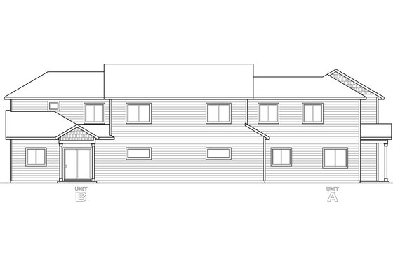 Exterior - Rear Elevation for Country House Plan #124-1078 - 6 bed, 6 bath