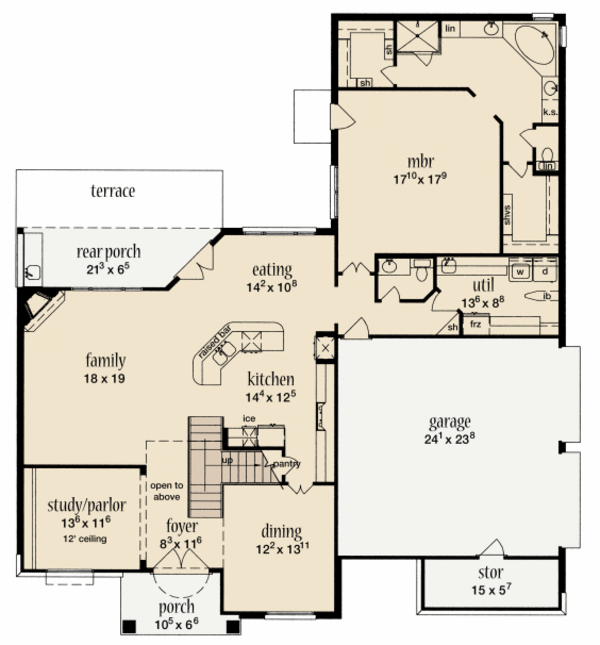 Home Plan - European Floor Plan - Main Floor Plan #36-505