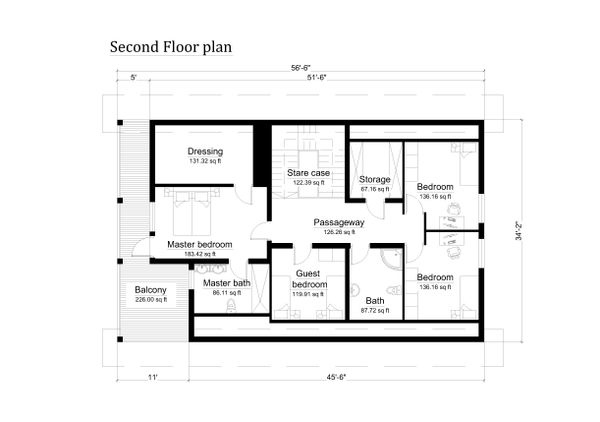 Log Floor Plan - Upper Floor Plan #549-6