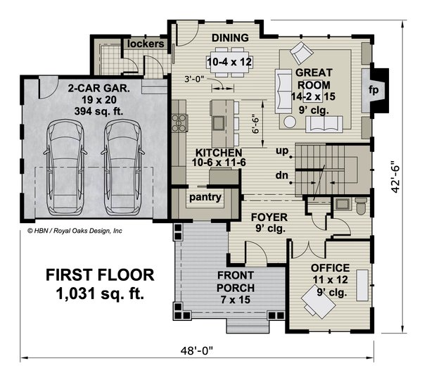 Craftsman Floor Plan - Main Floor Plan #51-1193