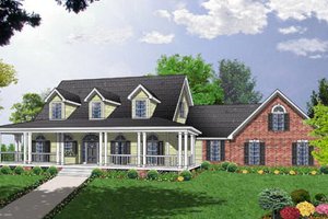 Country Exterior - Front Elevation Plan #40-131