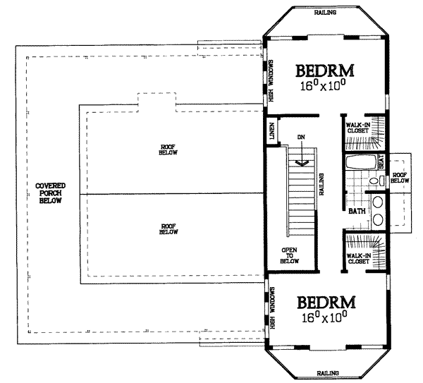 House Blueprint - Country Floor Plan - Upper Floor Plan #72-124
