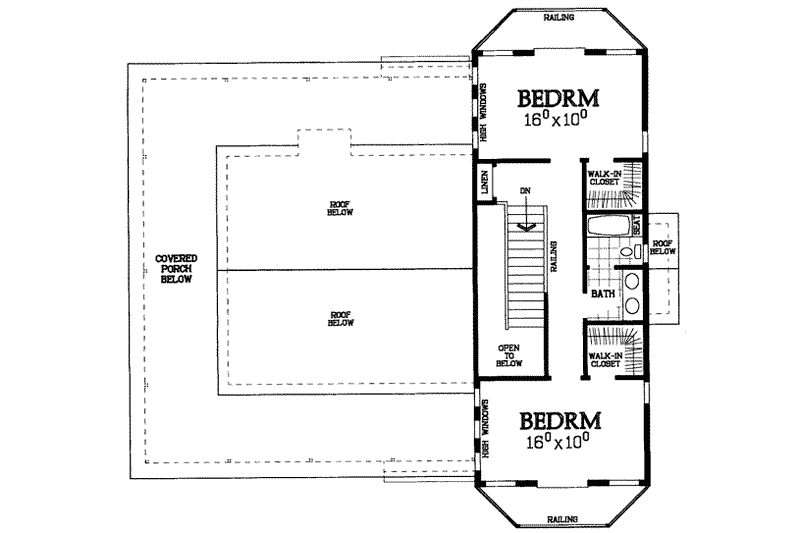 Home Plan - Floor Plan - Upper Floor for Country House Plan #72-124 - 3 bed, 2.5 bath