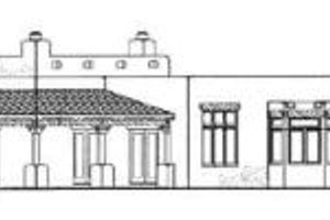 Exterior - Rear Elevation for Adobe / Southwestern House Plan #72-141 - 3 bed, 2.5 bath