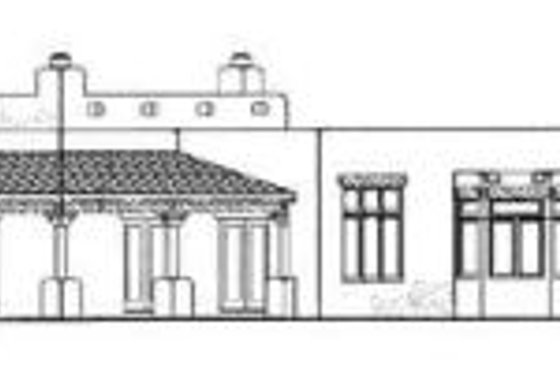 Exterior - Rear Elevation for Adobe / Southwestern House Plan #72-141 - 3 bed, 2.5 bath