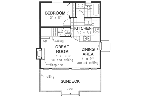 Floor Plan - Main Floor for Cabin House Plan #18-4505 - 2 bed, 1 bath