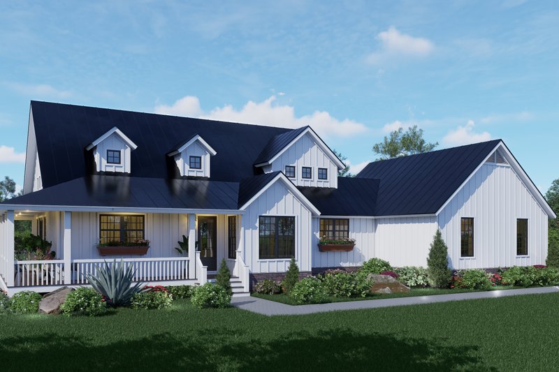 Architectural House Design - Country Exterior - Front Elevation Plan #932-68