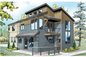 Dream House Plan - Modern Exterior - Front Elevation Plan #124-920